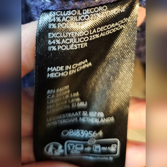 BDG Womens Connor Colorblock Half-Zip Cropped Sweater XS Navy Blue - Picture 11 of 11